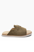 Brunello Cucinelli Olive Suede Heritage Slides