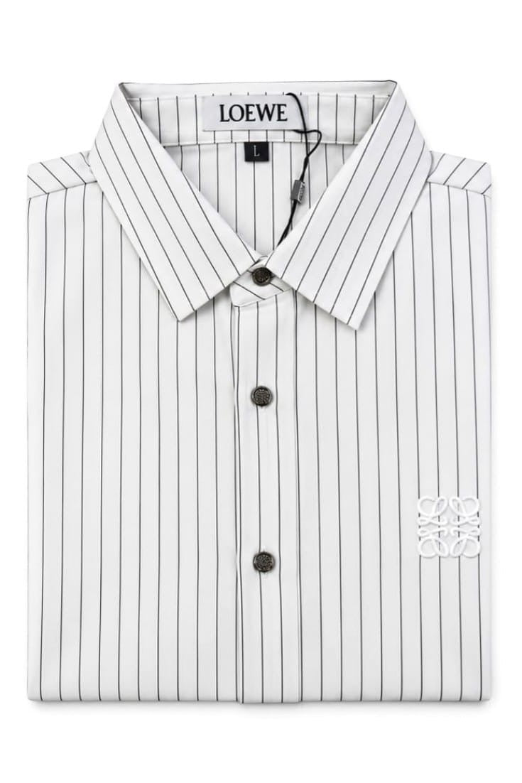 Ivory Pinstripe Anagram Shirt