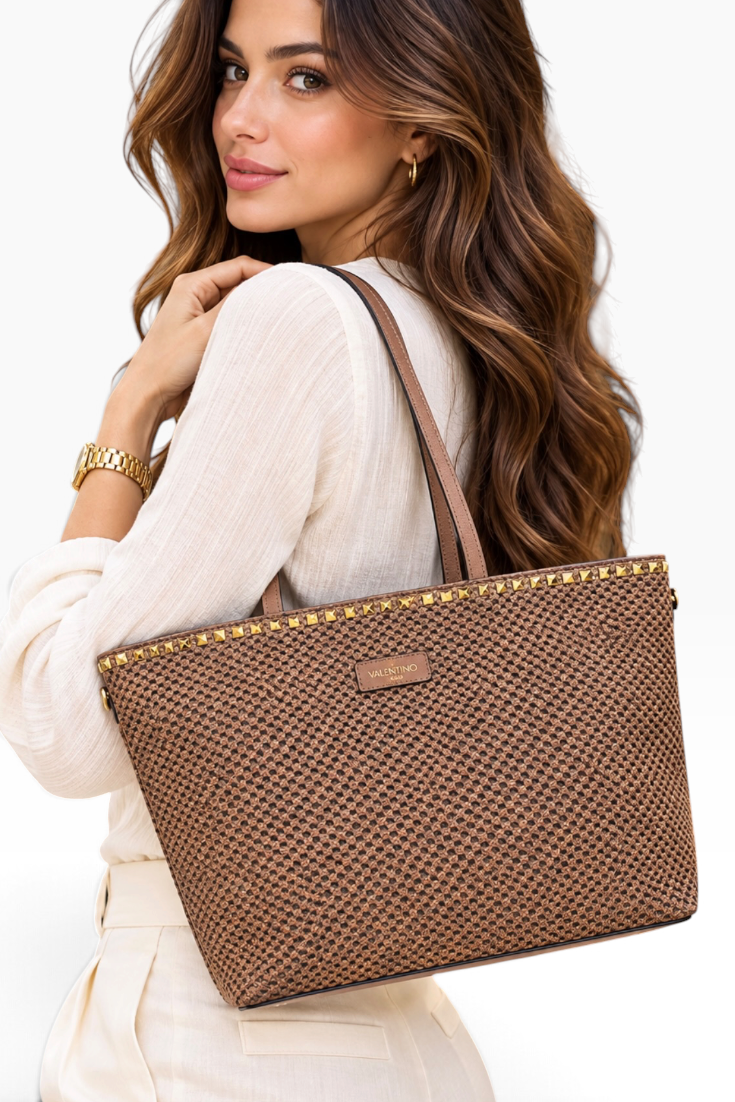 Golden Weave Luxe Tote