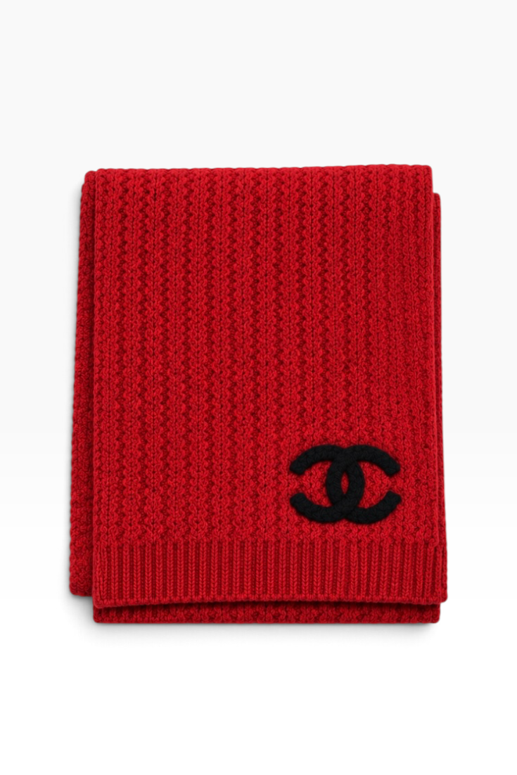 Crimson Luxe Knit Muffler
