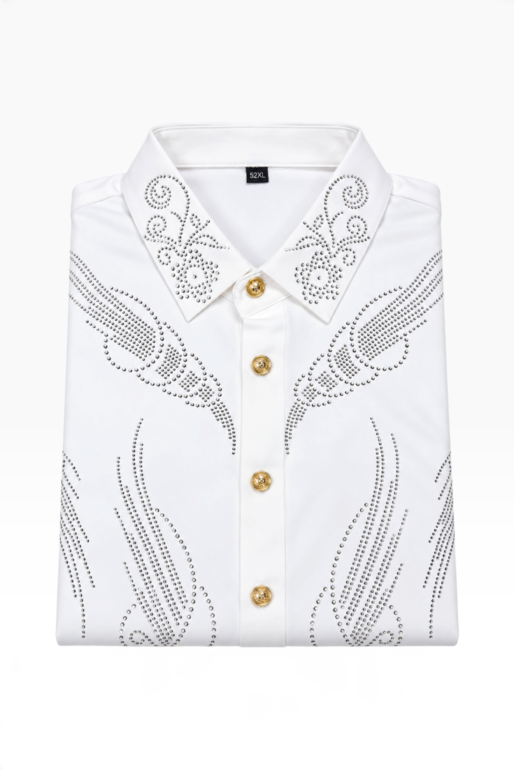 Ivory Silver Phoenix Embellished Shirt