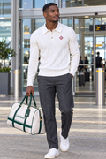 Ivory Heritage Ribbed Polo Sweater