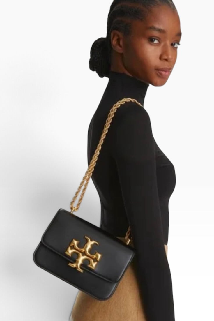 Noir Emblem Luxe Chain Shoulder Bag