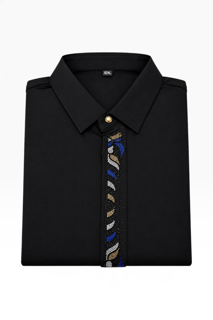 Midnight Sapphire Royale Embellished Shirt
