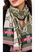Olive Bee Reversible Shawl
