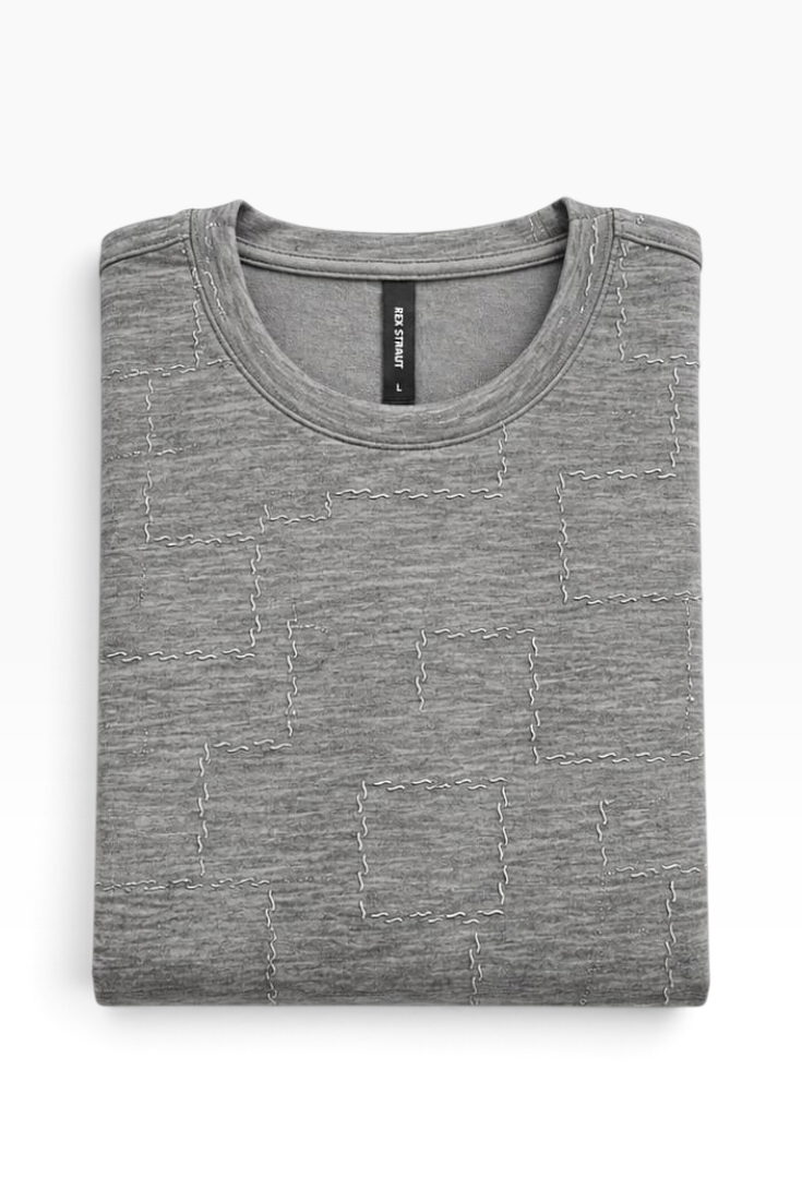 Grey Matrix Textured T-Shirt