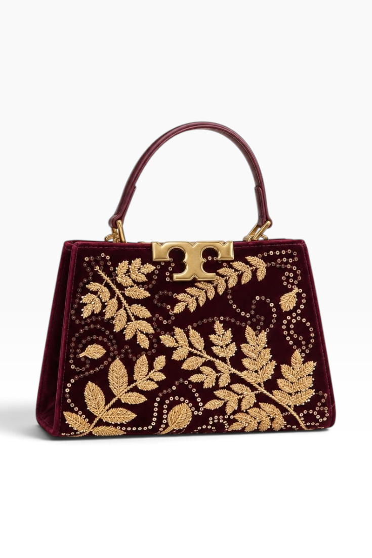 Royal Garnet Botanical Top-Handle Bag