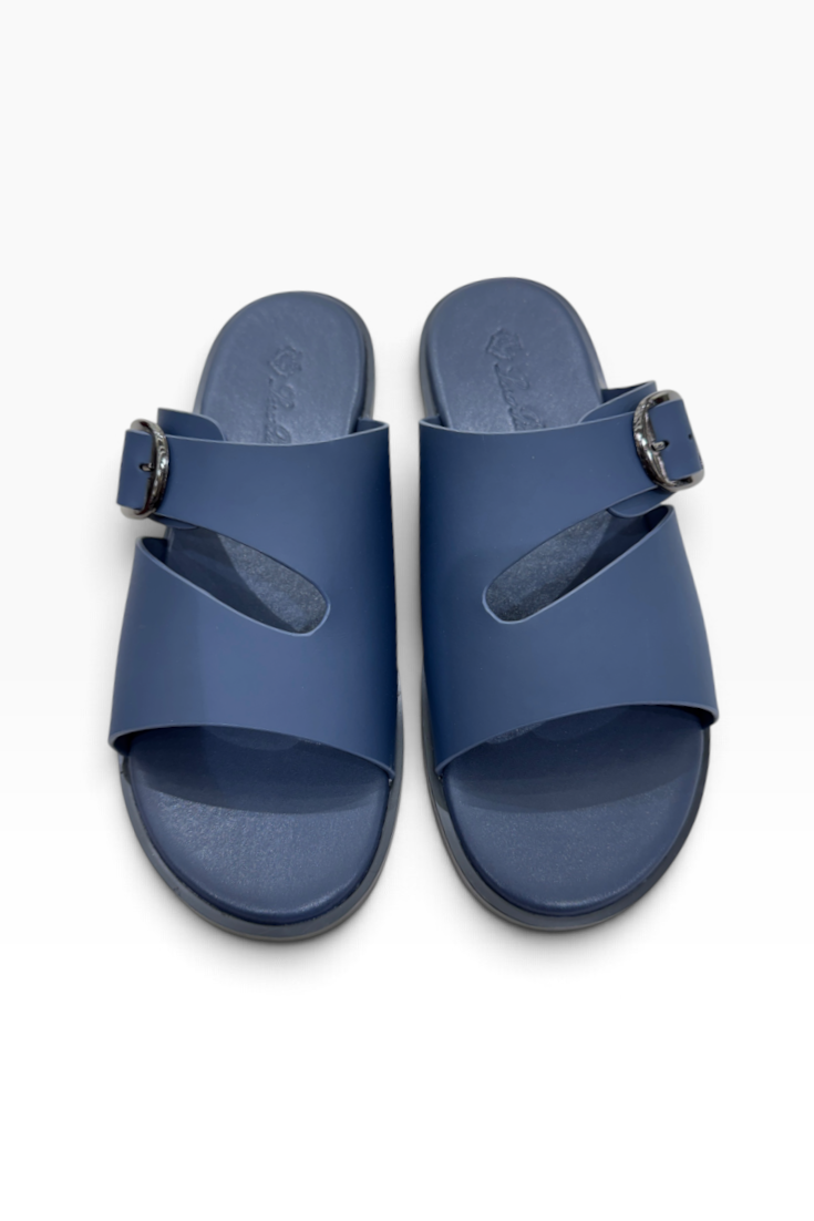 Midnight Azure Buckle Slides