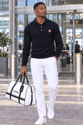 Midnight Royale Ribbed Polo Sweater