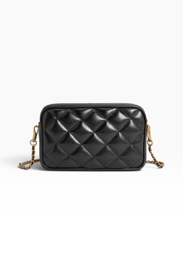 Midnight Quilted Luxe Crossbody Bag