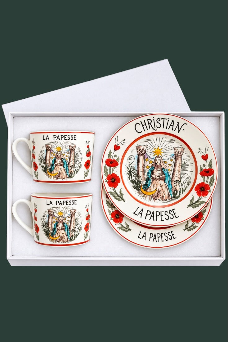 Celestial La Papesse Royal Tarot Luxury Tea Set