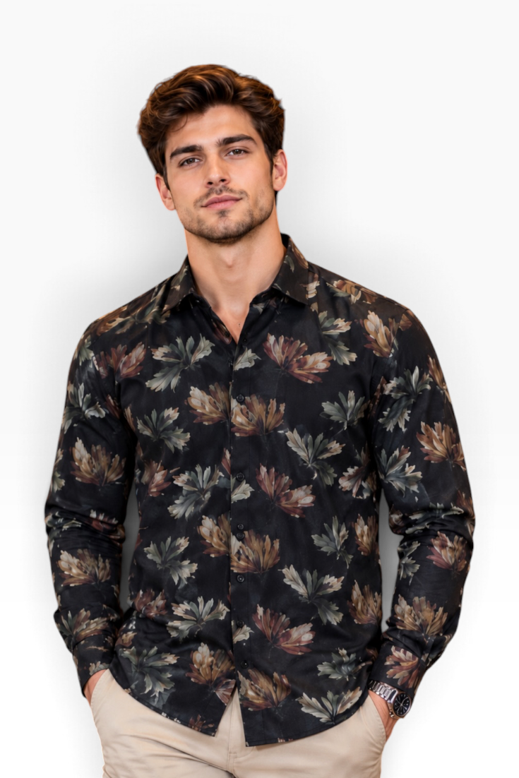Midnight Autumn Botanical Shirt