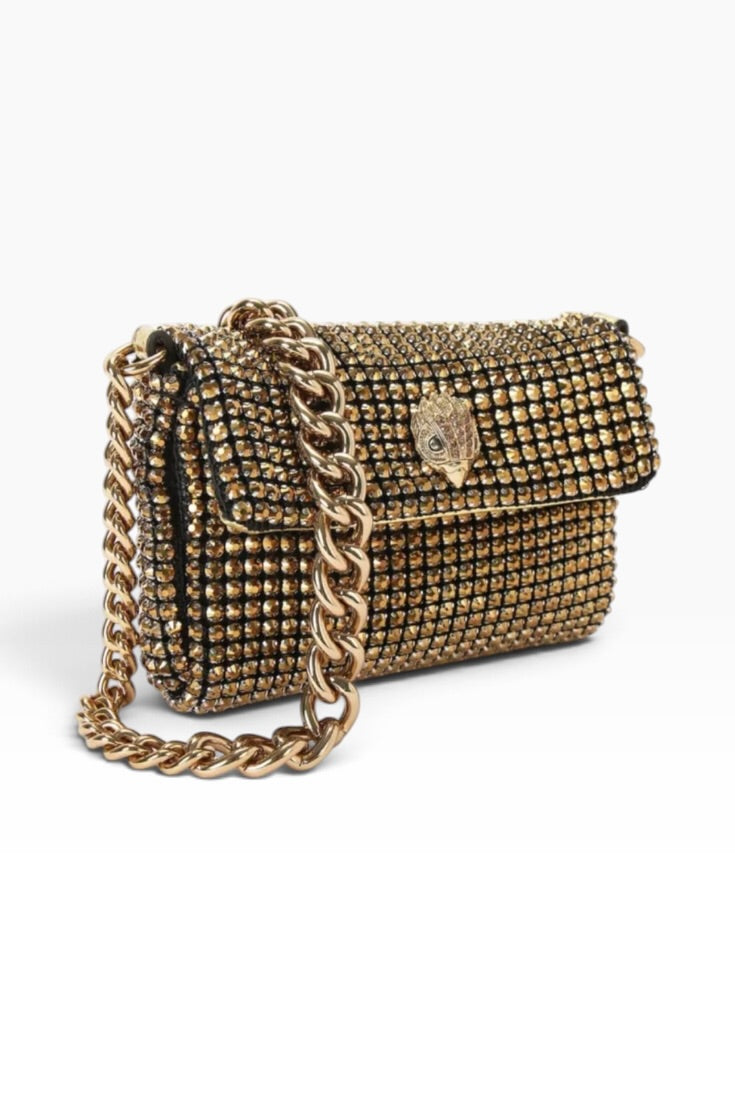 Golden Serpentine Crystal Luxe Shoulder Bag