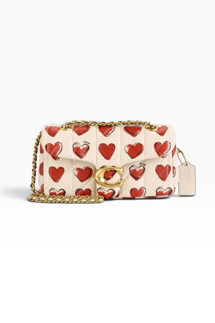 Scarlet Hearts Quilted Shoulder Bag