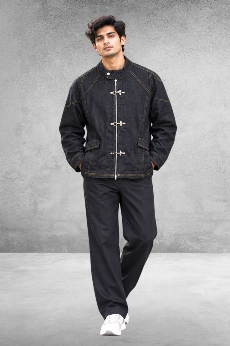 Midnight Forge Buckle Denim Jacket