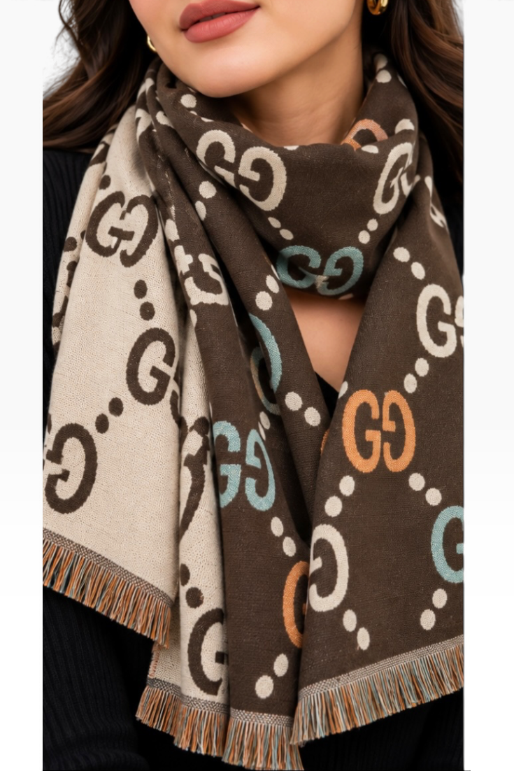 Reversible Monogram Shawl