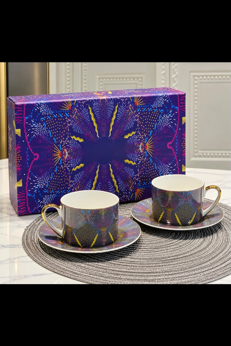 Celestial Mirage Luxury Tea Cup & Saucer Set