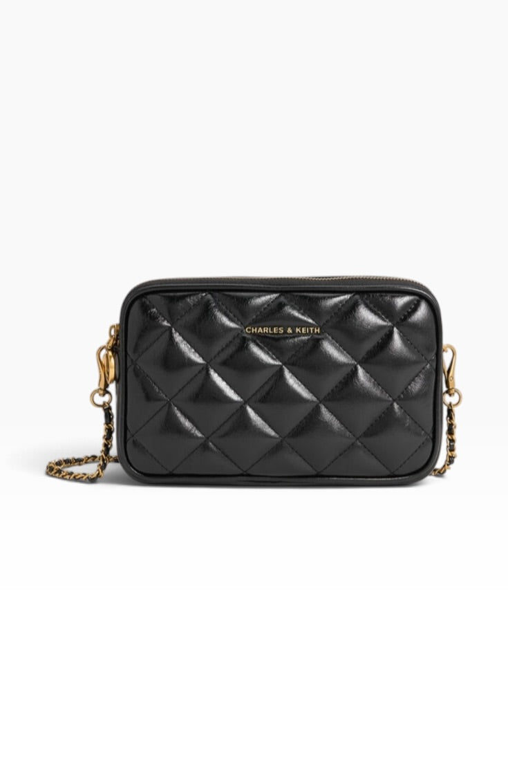 Midnight Quilted Luxe Crossbody Bag
