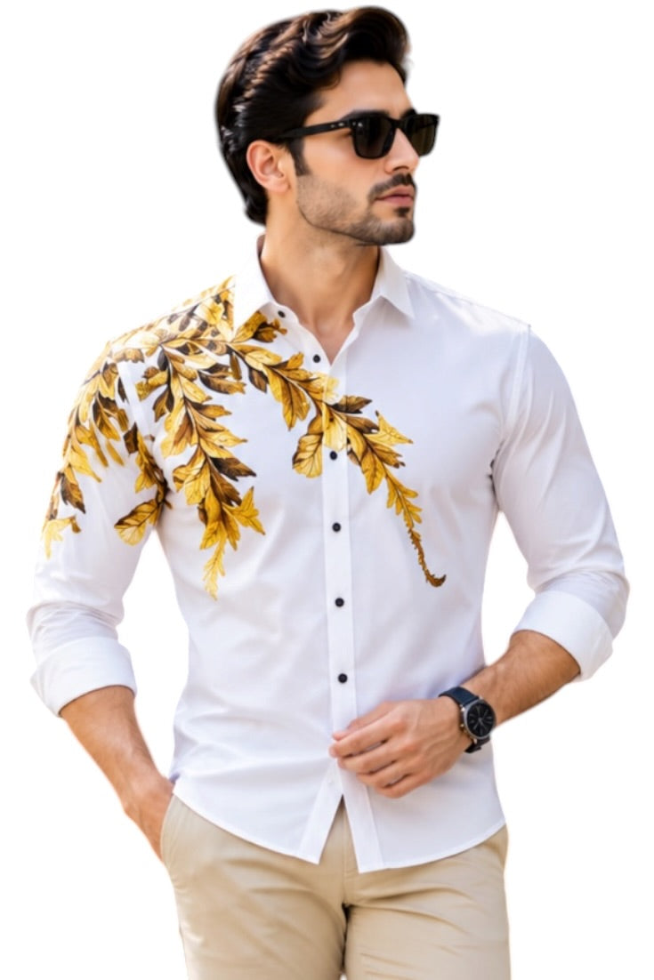 Golden Cascade Floral Shirt