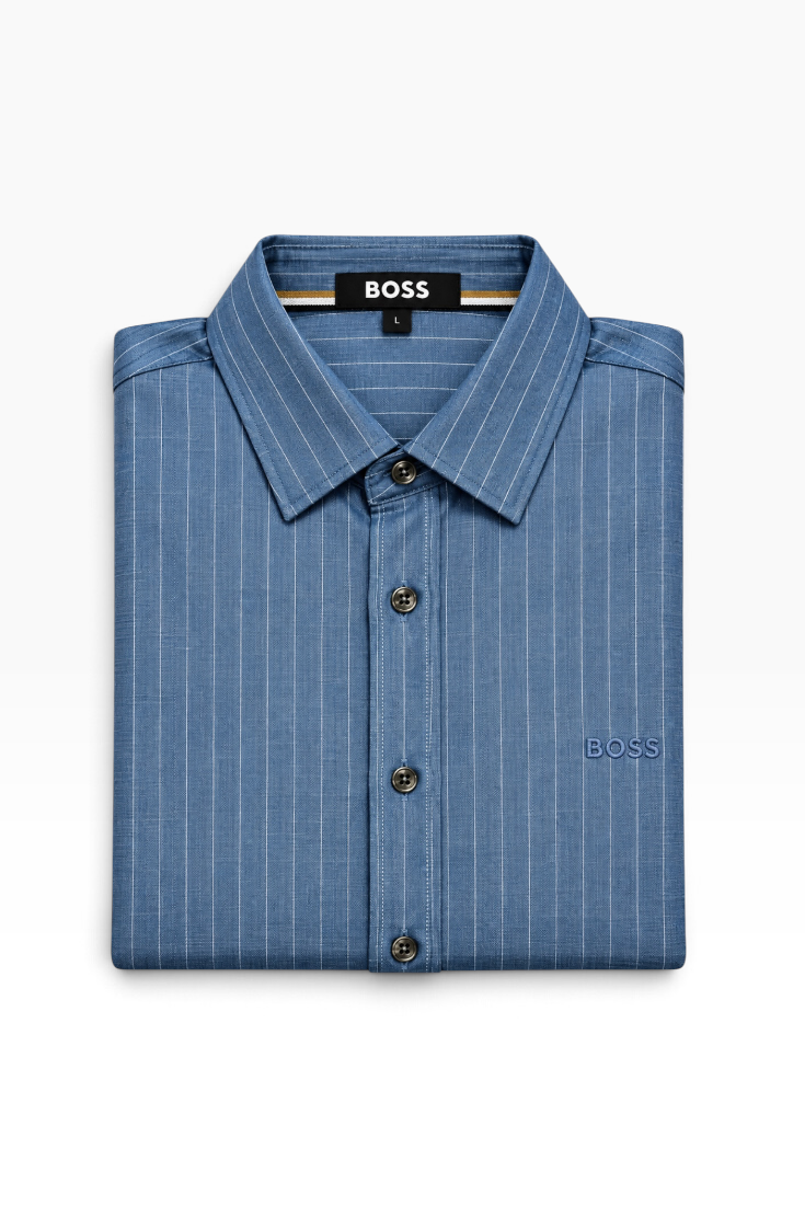 Azure Pinstripe Tailored Shirt