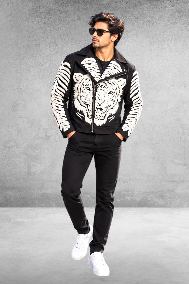 White Tiger Rebel Biker Jacket