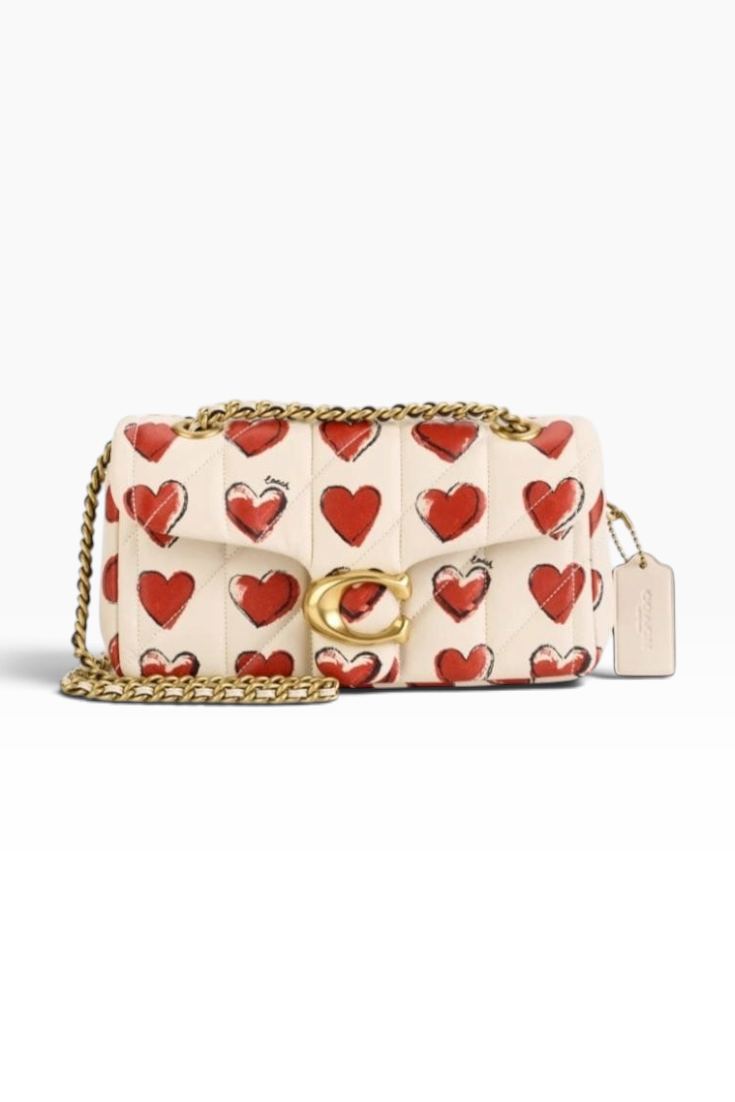 Scarlet Hearts Quilted Shoulder Bag