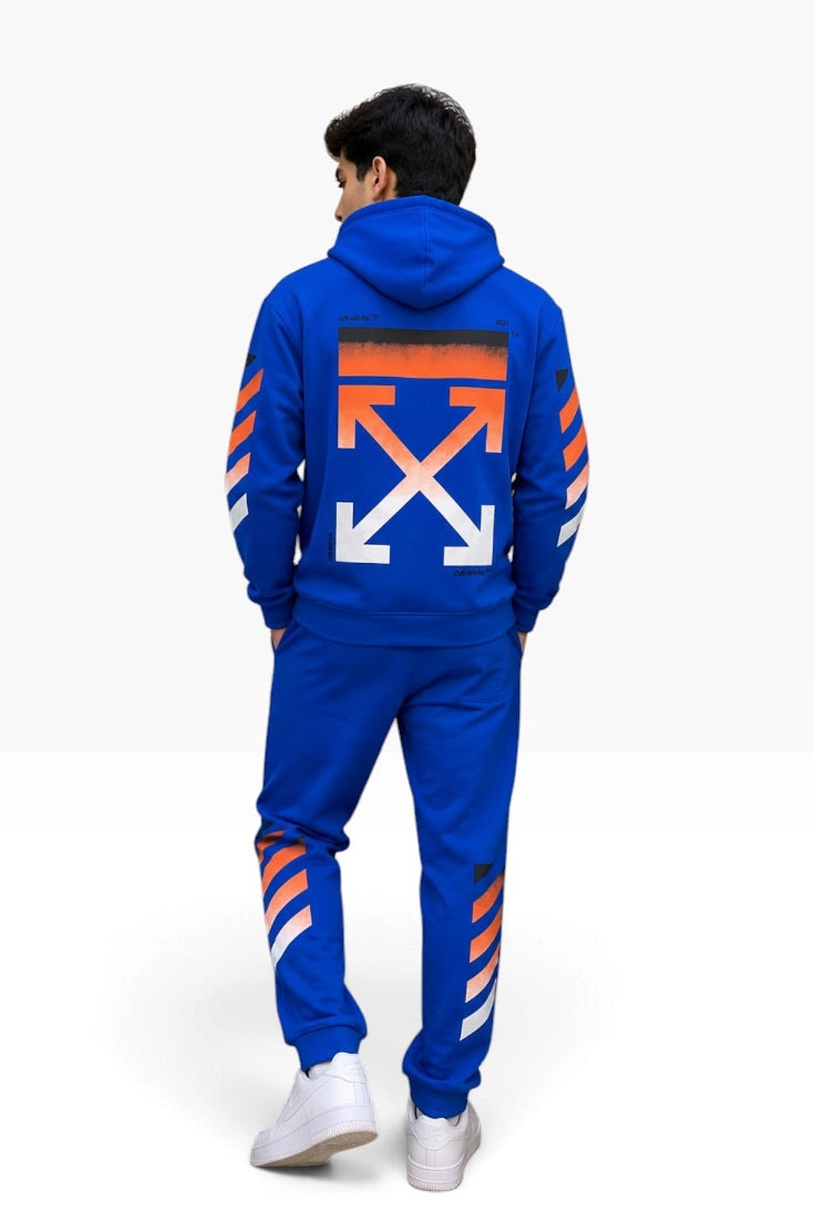 Cobalt Rush Streetwear Hooded Co-Ord Set