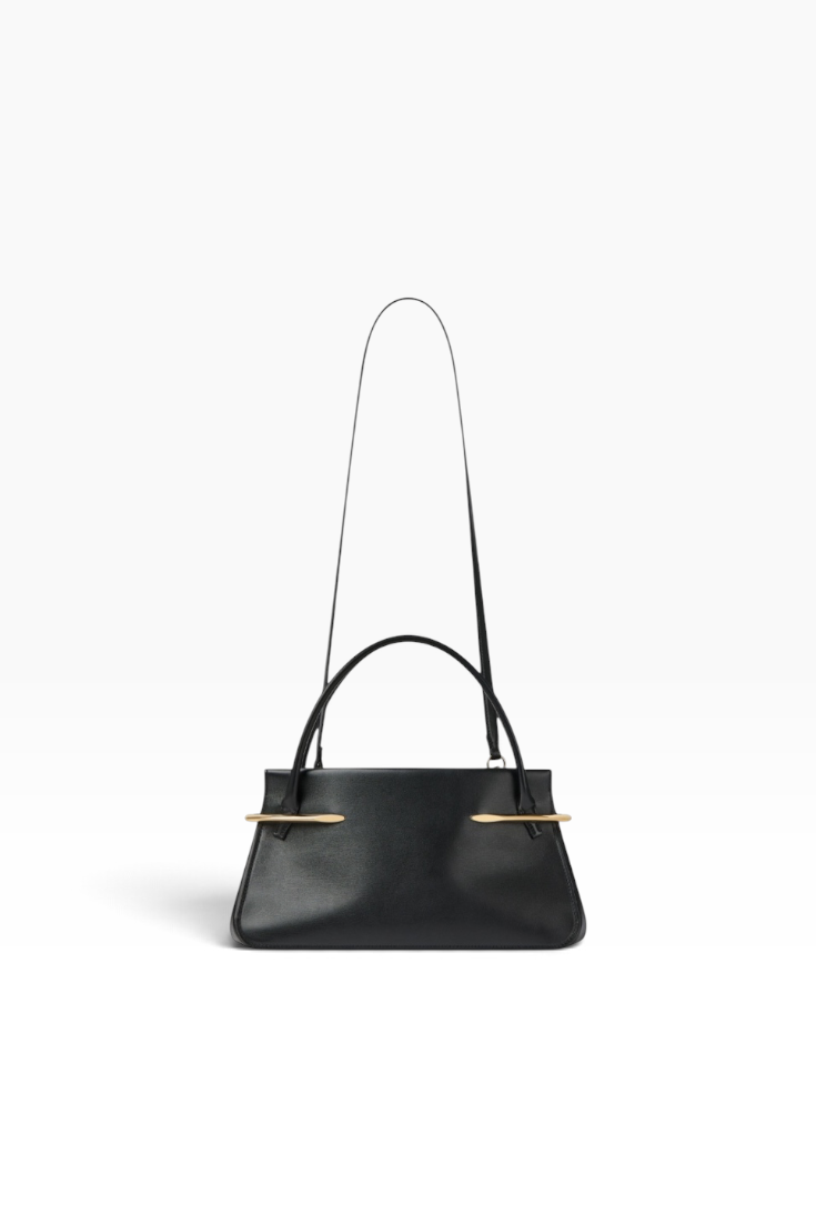 Noir Arc Sculpted Handbag
