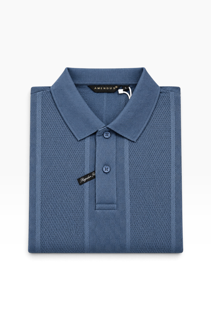 Riviera Blue Textured T-Shirt
