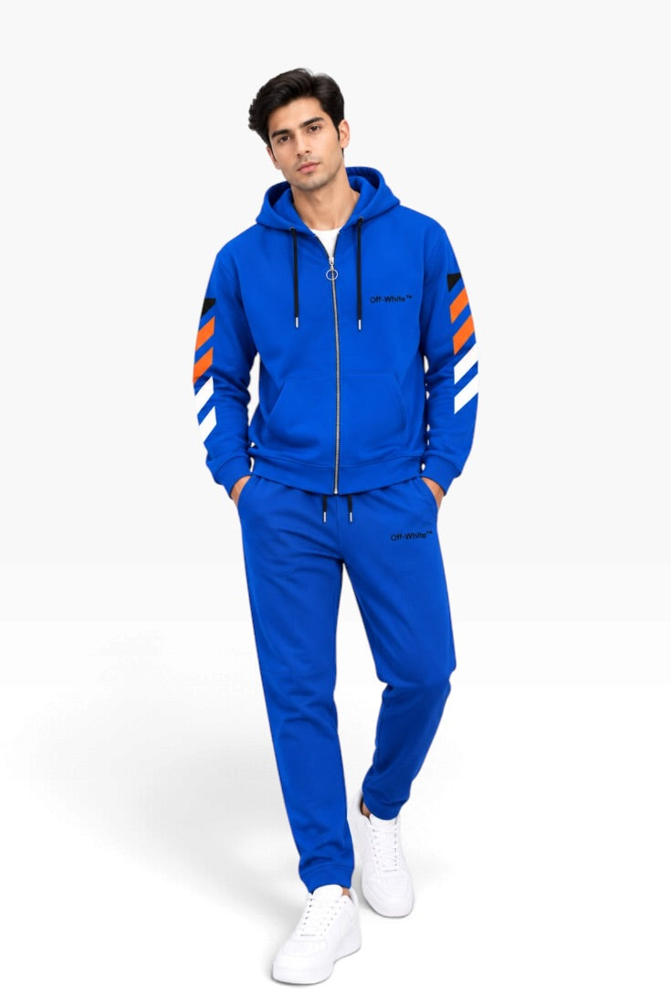 Cobalt Rush Streetwear Hooded Co-Ord Set