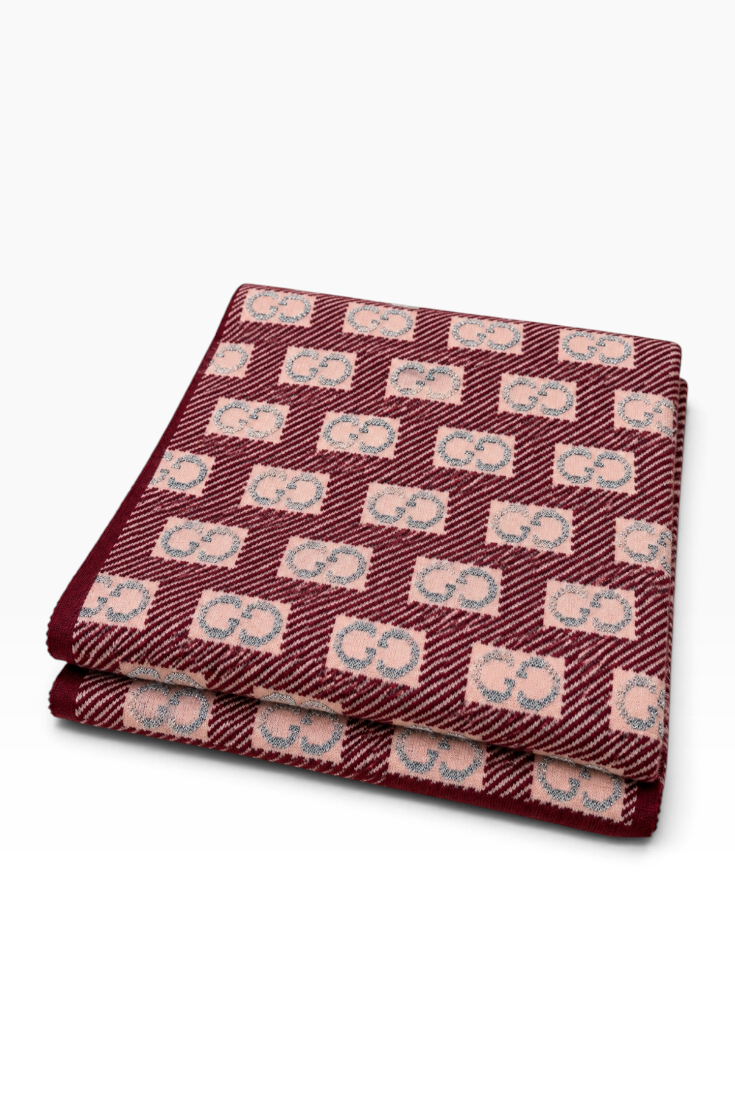 Burgundy Heritage Monogram Muffler