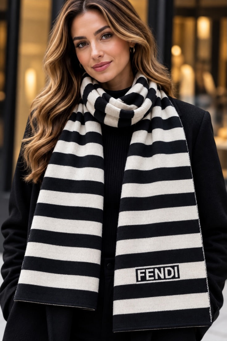Monochrome Riviera Stripe Muffler