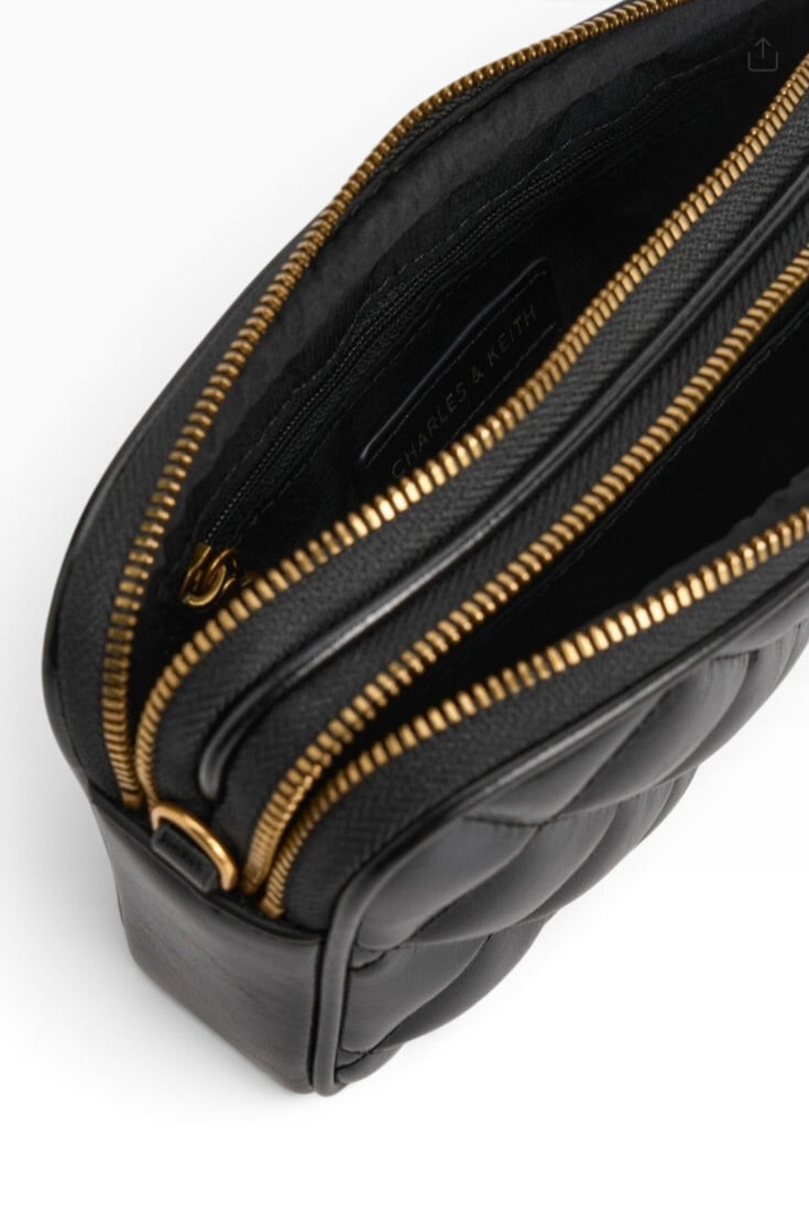 Midnight Quilted Luxe Crossbody Bag