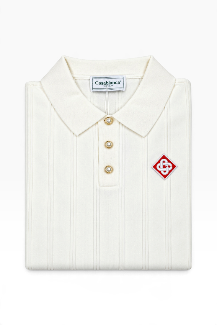Ivory Heritage Ribbed Polo Sweater