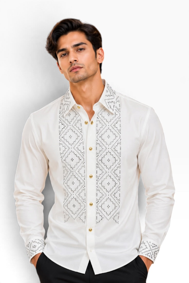 Ivory Royale Diamond Embellished Shirt