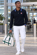 Midnight Grid Royale Polo Sweater