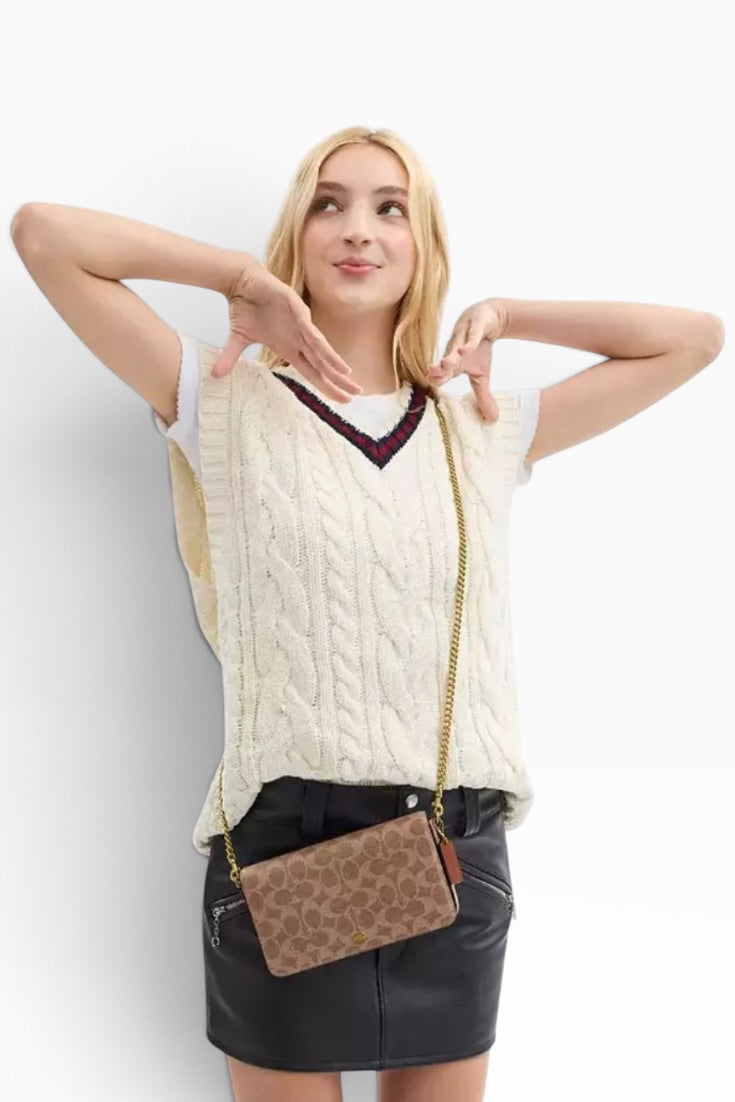 Mocha Signature Luxe Crossbody Bag
