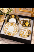 Imperial Medusa Noir & Ivory Gold Luxury Tea Set