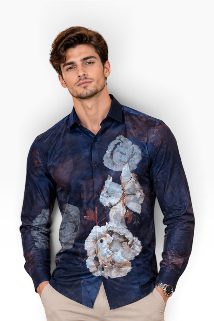 Midnight Bloom Floral Statement Shirt