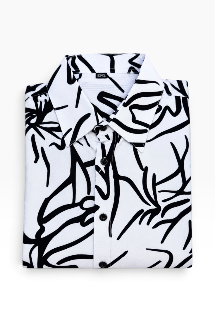 Monochrome Graffiti Flow Shirt