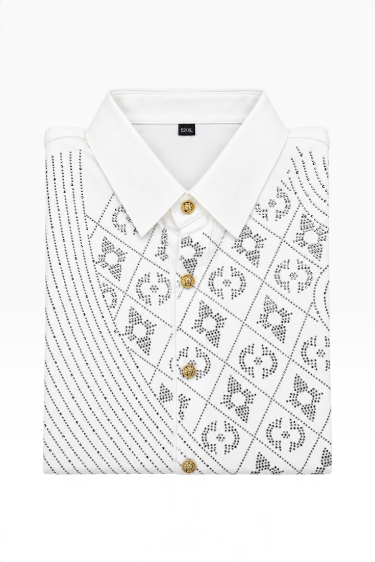 Ivory Radiance Geometric Embellished Shirt