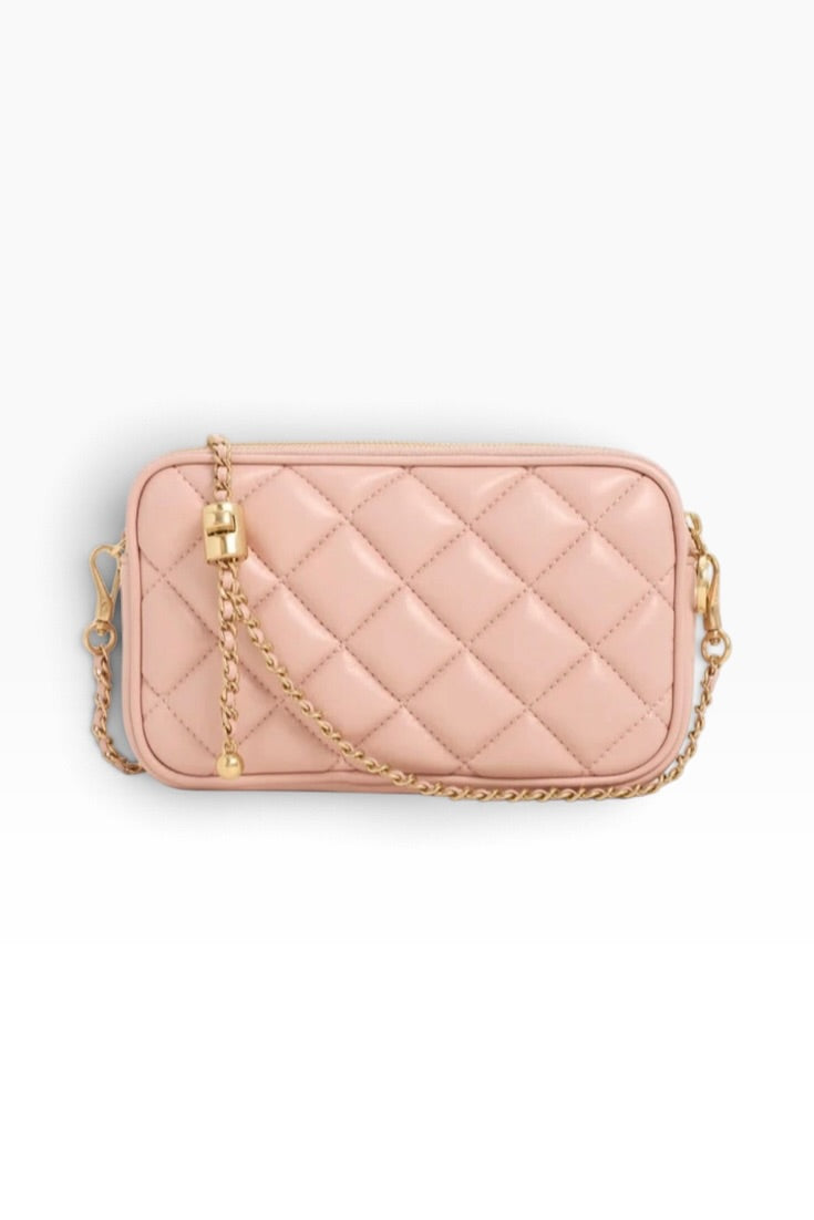 Blush Eclat Quilted Luxe Sling Bag