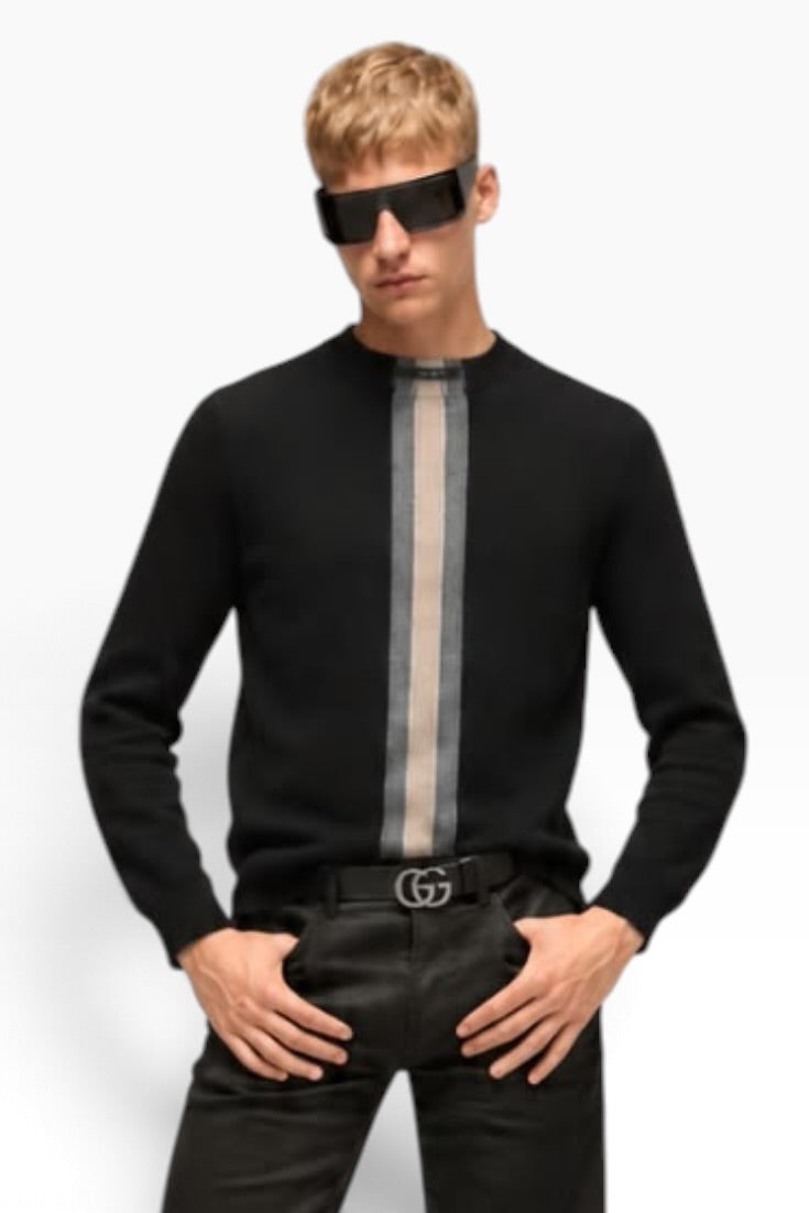 The Midnight Noir Signature Stripe Knit Sweater