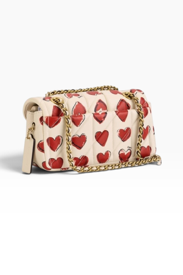 Scarlet Hearts Quilted Shoulder Bag