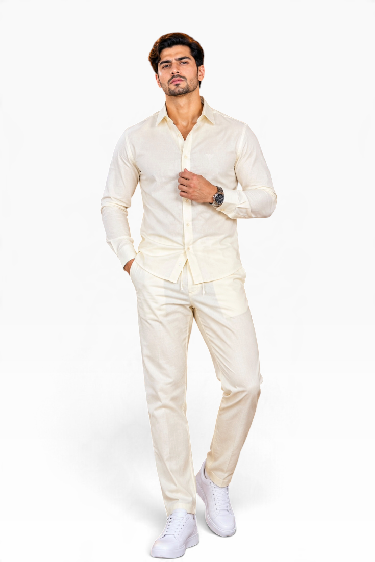 Ivory Riviera Linen Co-ord Set
