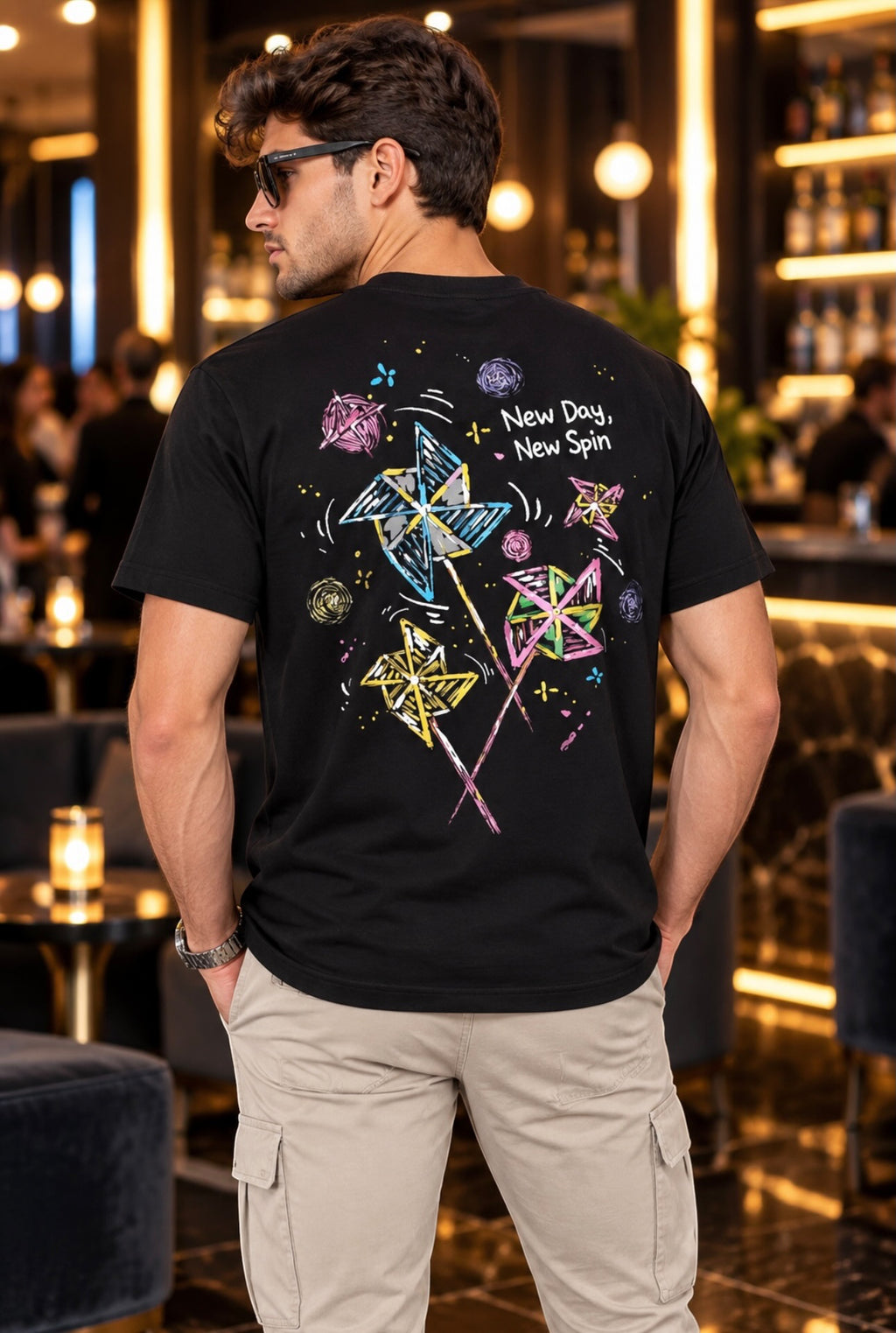 Neon Spin Streetwear T-Shirt