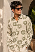 Olive Orbit Abstract Print Shirt