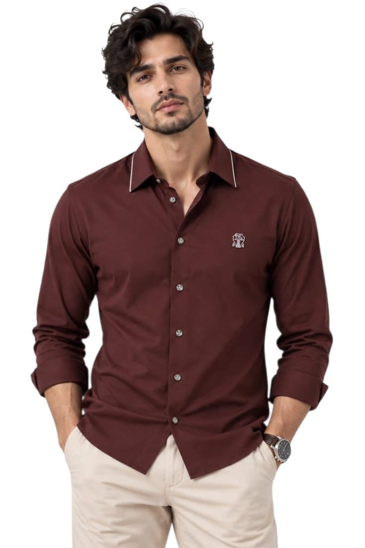 Bordeaux Silver Crest Shirt