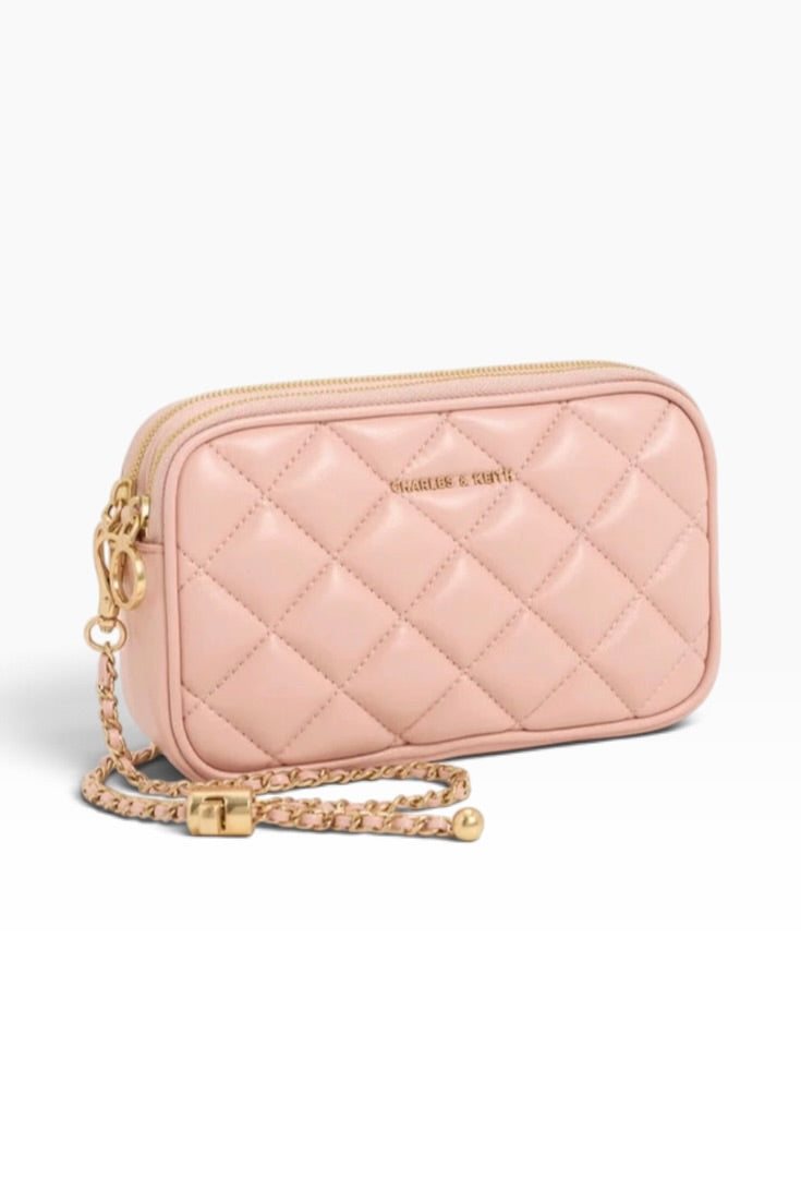 Blush Eclat Quilted Luxe Sling Bag