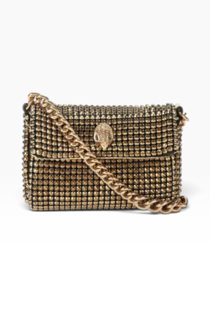Golden Serpentine Crystal Luxe Shoulder Bag